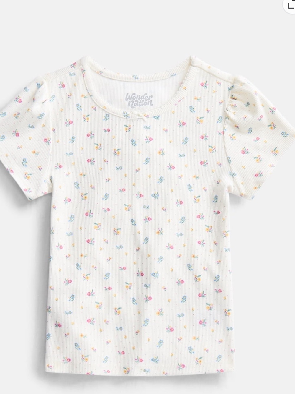 Wonder Nation Girls Baby Tee with Short Sleeves